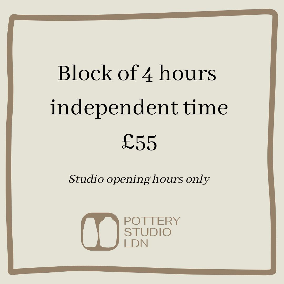Book Independent Studio Time - Block of 4 hours (Studio Opening Hours Only)